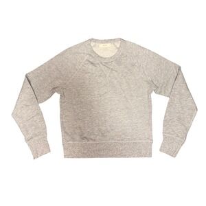 AE77 XS Gray distressed crewneck‎ Cotton Blend Pullover Top Women NWOT